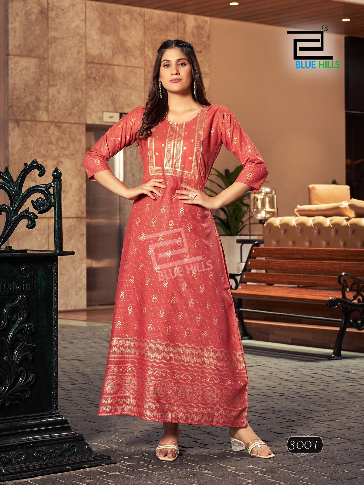 Reels Vol 3 By Blue Hills Foil Printed Rayon Long Plus Size Kurtis Wholesale Shop In Surat